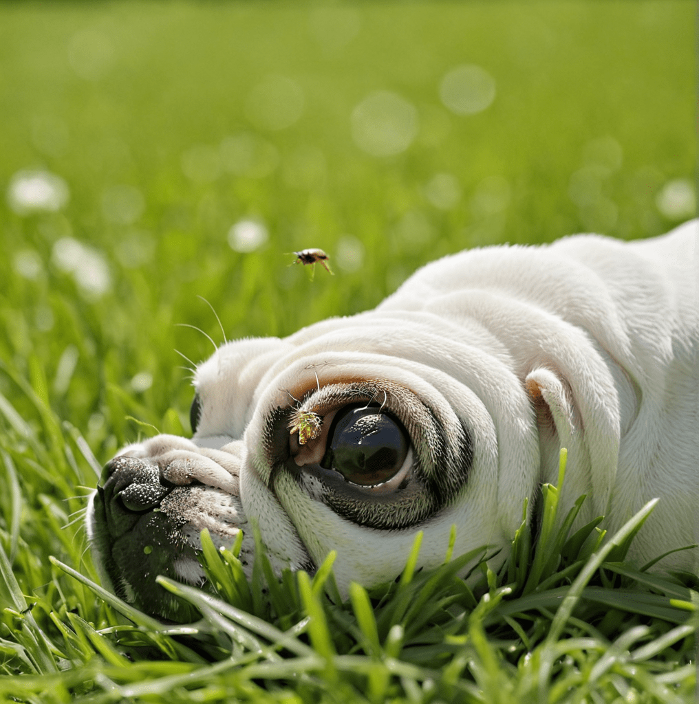 Летний зуд у щенка бульдога: аллергия на насекомых в открытом дворе